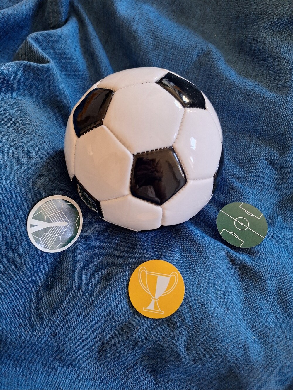 New Balance promotional mini inflatable soccer ball and 3 stickers